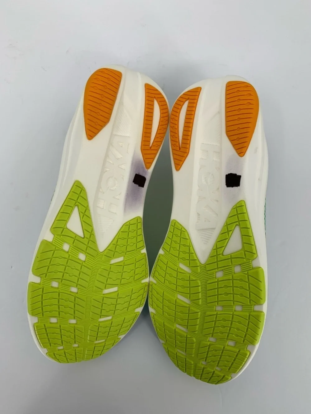 Hoka One One Cielo road running sneakers shoe white blue yellow women 9